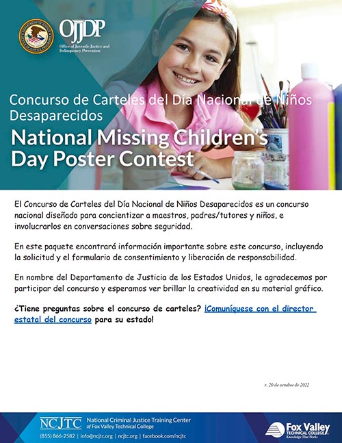 41st Annual National Missing Children's Day Poster Contest Packet - Spanish