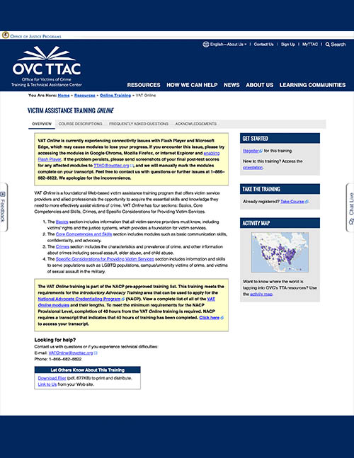 OVC Victim Assistance Training Online Image