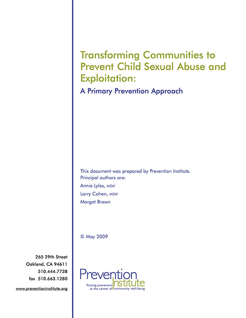 Transforming Communities to Prevent Child Sexual Abuse and Exploitation: A Primary Prevention Approach Image