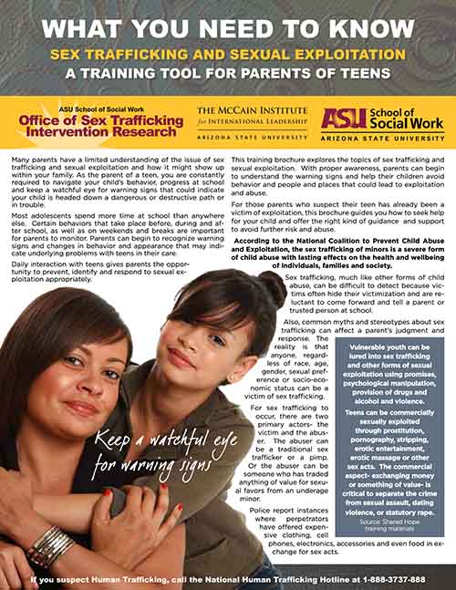 What You Need To Know - Sex Trafficking Training Tool for Parents of Teens