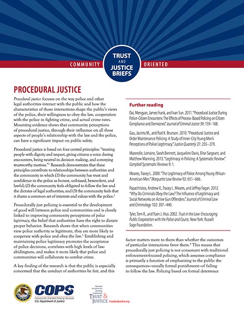 Trust and Justice Briefs - Procedural Justice