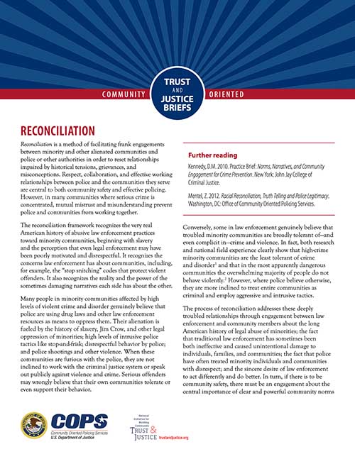 Trust and Justice Briefs - Reconciliation