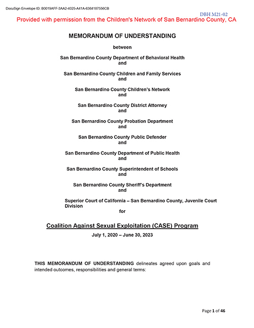 San Bernardino Co. MDT MOU - Example Image