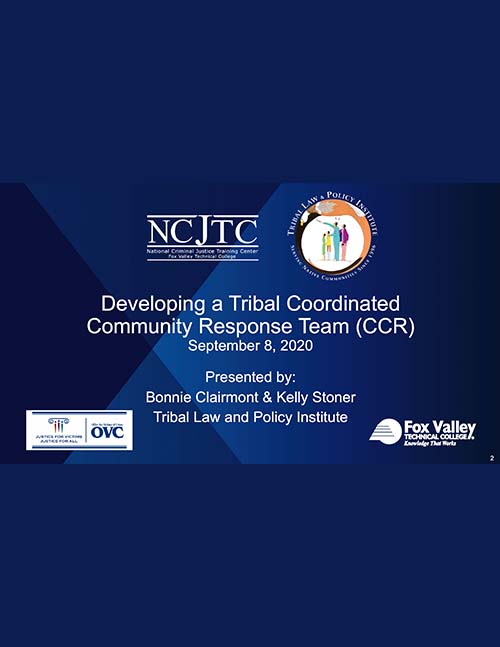 Developing a Tribal Coordinated Community Response (CCR) Team Presentation