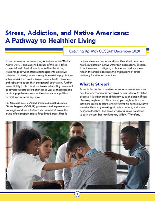 Stress, Addiction, and Native Americans: A Pathway to Healthier Living Resource