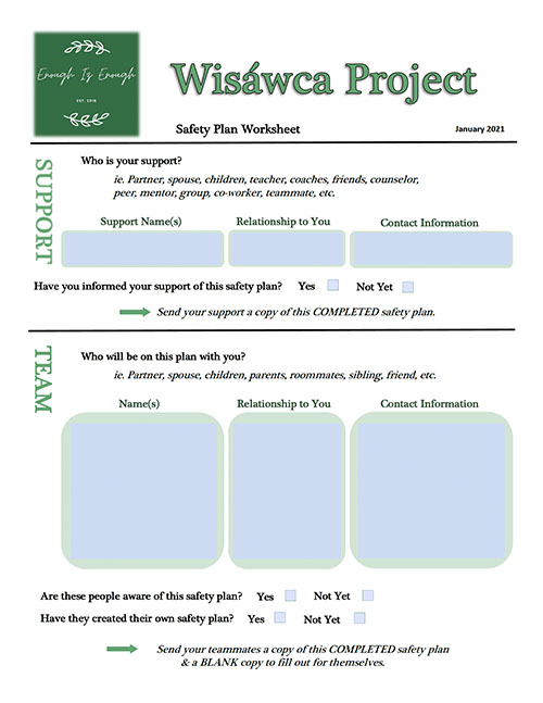 Wisawca Project Worksheet Form