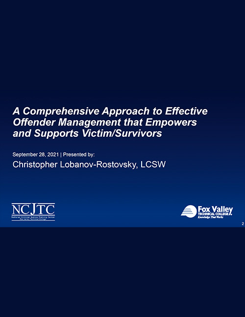 The Comprehensive Approach to Offender Management - Powerpoint slides
