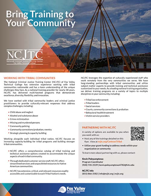 Tribal Contracting: Host a Training Flyer