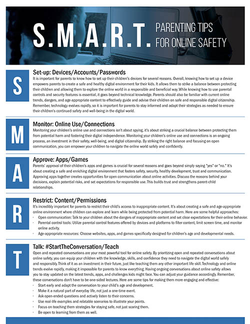 2024 Internet Safety Day: SMART Tips for Parents - Handout Image