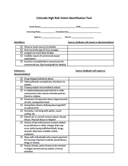 Colorado High Risk Victim Identification Tool