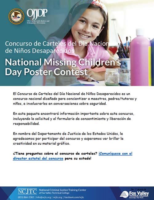 42nd Annual National Missing Children's Day Poster Contest Packet - Spanish