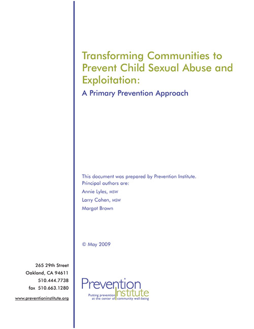 Transforming Communities to Prevent Child Sexual Abuse and Exploitation: A Primary Prevention Approach