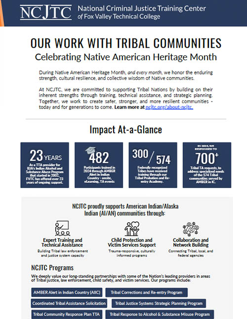 *NCJTC Work with Tribal Communities