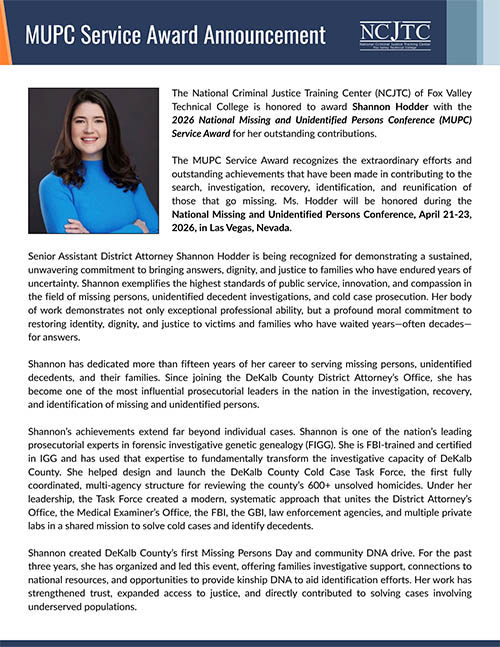 2026 MUPC Service Award Announcement