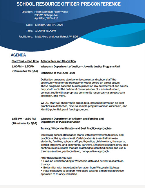 2026 SRO Pre-conference Agenda